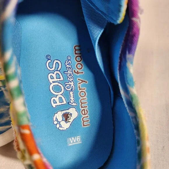 Skechers Bobs Youth Big Kids Size 6W Tie-Dye Sneakers Memory Foam Lace Up EUC - Picture 11 of 16